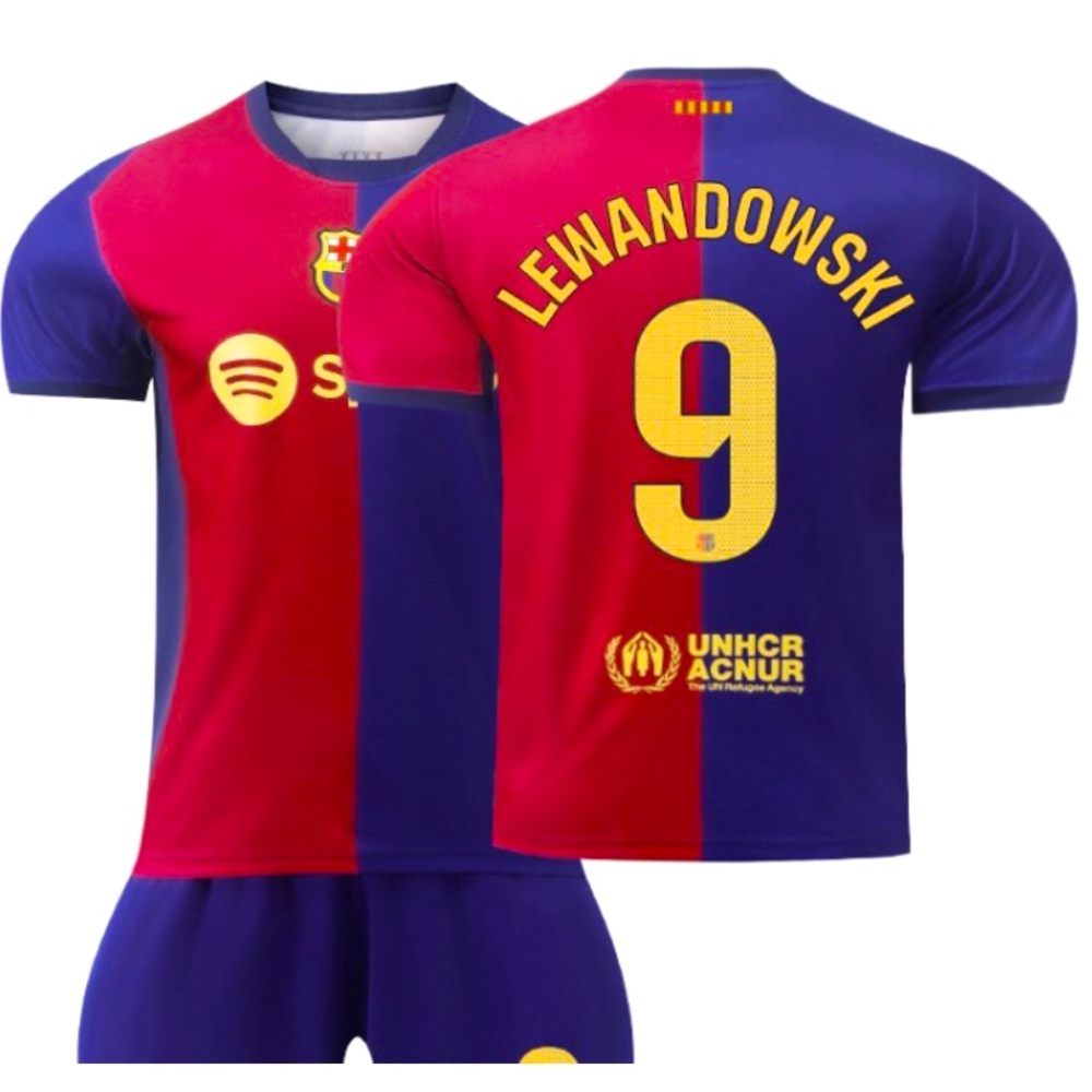 Robert Lewandowski Barcelona Kids Soccer Jersey Kids Youth Jersey Kit NWT